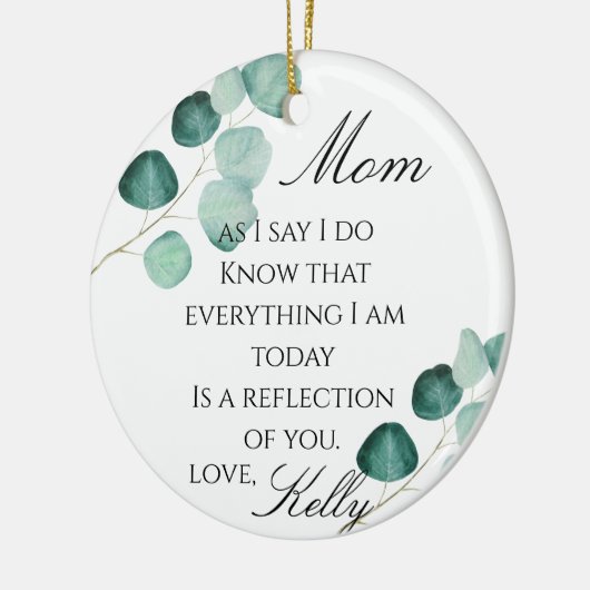 Moeder van de bruidgeschenk keramisch ornament (Links)