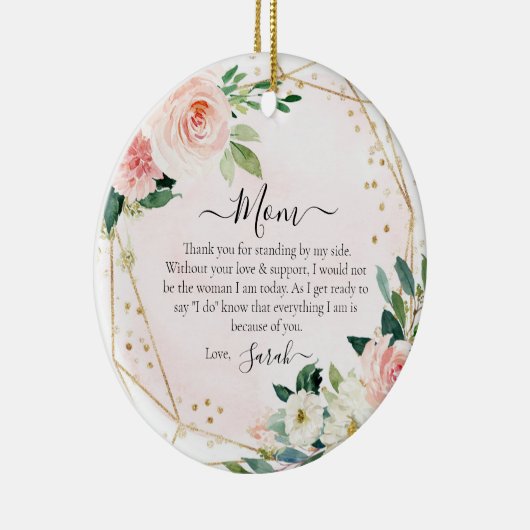 Moeder van de bruidgeschenk van de bruid keramisch ornament (Rechts)