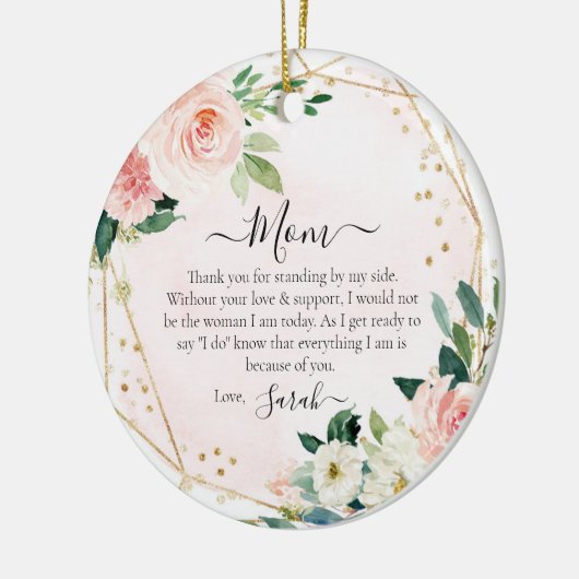 Moeder van de bruidgeschenk van de bruid keramisch ornament (Links)