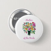 Moeder van de bruidknop ronde button 5,7 cm (Voorkant /achterkant)
