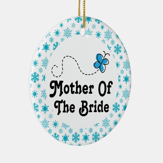 Moeder van de bruidskerstbruiloft keramisch ornament (Rechts)