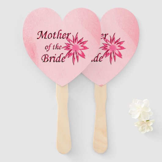 Moeder van de bruidsroze handwaaier (Voorkant en achterkant)