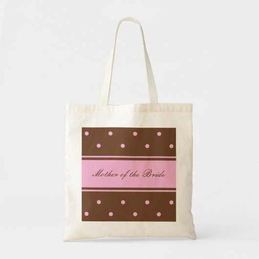 Moeder van de bruidstas - Roze Stippen op bruine t Tote Bag (Voorkant)