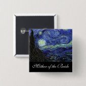 Moeder van de bruidte Sterrennacht Vierkante Button 5,1 Cm (Voorkant /achterkant)