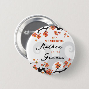 MOEDER VAN DE BRUIGOM Tropische Bloemen Wervelende Ronde Button 5,7 Cm