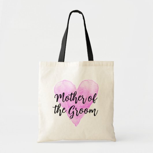 Moeder van de bruine roze waterverf hartbruiloft tote bag (Voorkant)