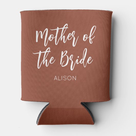 Moeder van de bruine terracotta bruiloft blikjeskoeler (Voorkant)