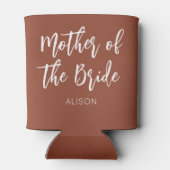 Moeder van de bruine terracotta bruiloft blikjeskoeler (Achterkant)