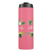 Moeder van de bruine waterverf florale thermosbeker (Voorkant)