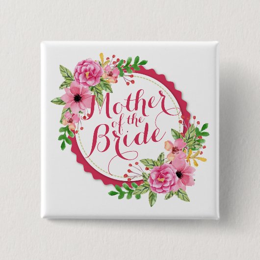 Moeder van de Button van de Waterverf van de Bride (Voorkant)