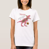 Moeder van de drie-rex dinosaurus 3e verjaardag t-shirt (Voorkant)