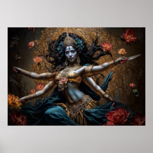 Moeder van de Drie Werelden Godin Kali Poster (Voorkant)