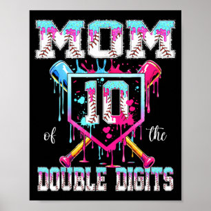 Moeder van de dubbele cijfers 10e verjaardag jonge poster
