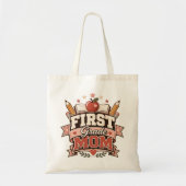 Moeder van de eerste klas Retro school ontwerp Tote Bag (Voorkant)