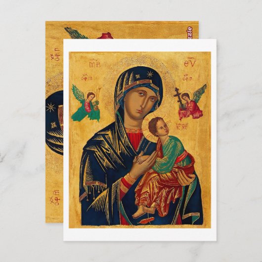 Moeder van de eeuwige hulp briefkaart (Voorkant / Achterkant)