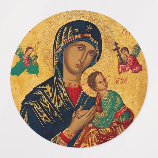 Moeder van de eeuwige hulp labels (Design 1)