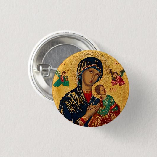 Moeder van de eeuwige hulp ronde button 3,2 cm (Voorkant /achterkant)