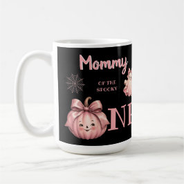 Moeder van de enge één Pinkoween Retro Geest Koffiemok