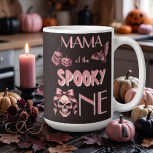 Moeder van de enge één Pinkoween schedel & vleermu Koffiemok