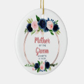 Moeder van de gepersonaliseerde marinier Blush Roz Keramisch Ornament (Rechts)