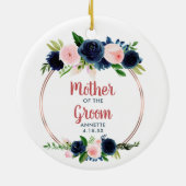 Moeder van de gepersonaliseerde marinier Blush Roz Keramisch Ornament (Achterkant)