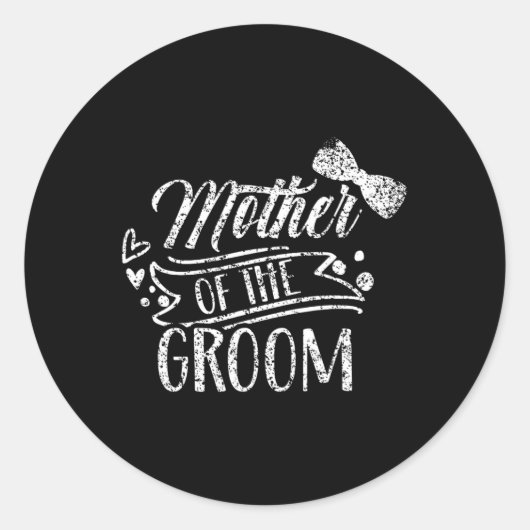 Moeder van de Gezegden van de Groom Bachelor Weddi Ronde Sticker (Voorkant)