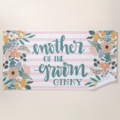 Moeder van de Groom Bachelorette Gepersonaliseerd Strandlaken (Voorkant)