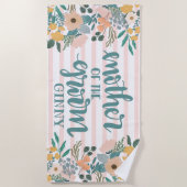 Moeder van de Groom Bachelorette Gepersonaliseerd Strandlaken (Voorkant)