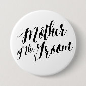 Moeder van de Groom Black Script Button (Voorkant)