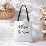 Moeder van de Groom Black White Tote Bag<br><div class="desc">Moeder van de Groom Wedding Canvas tas in zwart-wit. Goed voor Bridesmaid Gifts Weddings,  Bridal Party,  Bachelor party,  Rehearsal Dinner. Bekijk meer producten met dit ontwerp in het collectie hieronder.</div>