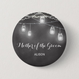 Moeder van de Groom Black White Wedding Button