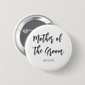 Moeder van de Groom Black White Wedding Button (Voorkant /achterkant)