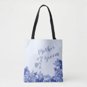 Moeder van de Groom Blue Chinoiserie Floral Tote Bag (Voorkant)
