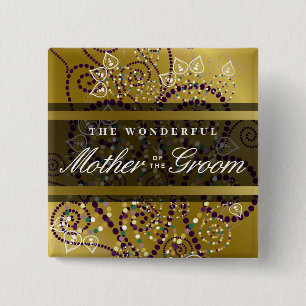 MOEDER VAN DE GROOM Boho Spirals Wedding Button