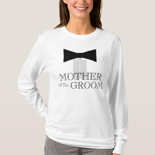 Moeder van de Groom Bow Stropdas T-shirt (Voorkant)