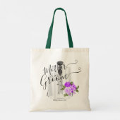 Moeder van de Groom - Bridal Partij - Paarse Flora Tote Bag (Achterkant)