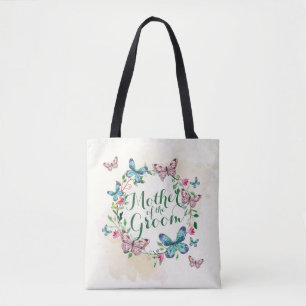 Moeder van de Groom Butterfly Wreath Canvas tas