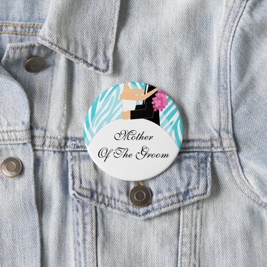 Moeder van de Groom Button / Pin Turquoise (In situ)