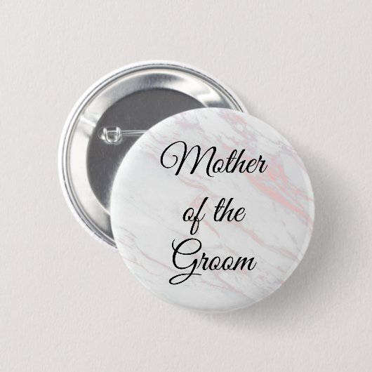 Moeder van de Groom Button | Roze en grijze marmer (Voorkant /achterkant)