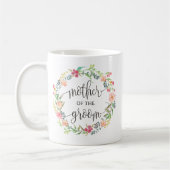 Moeder van de Groom, Calligrafie, Floral Wreath-4 Koffiemok (Links)