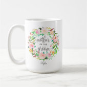 Moeder van de Groom, Calligrafie, Floral Wreath-5 Koffiemok (Links)