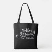 Moeder van de Groom Canvas tas | Modern witscript (Achterkant)