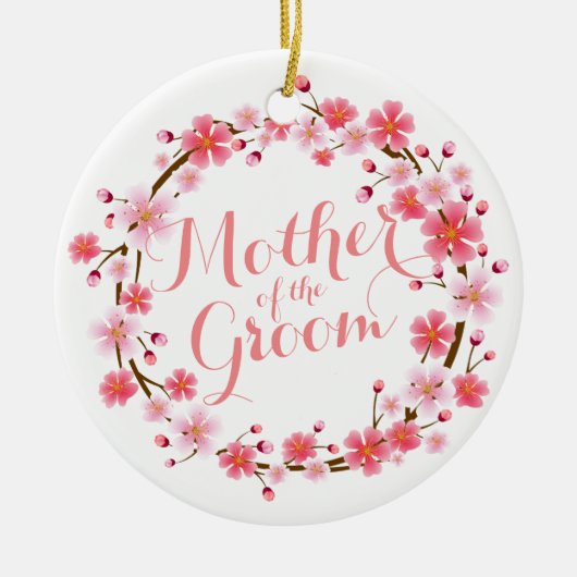Moeder van de Groom Cherry Blossom Wedding Ormenas Keramisch Ornament (Voorkant)