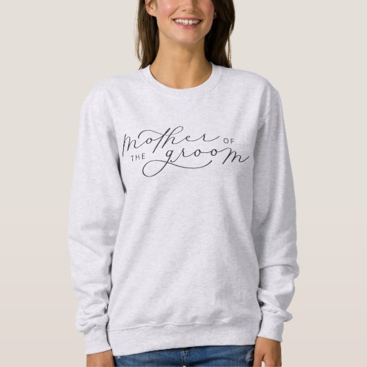 Moeder van de Groom Cute Script Bridal Party Sweat Trui (Voorkant)