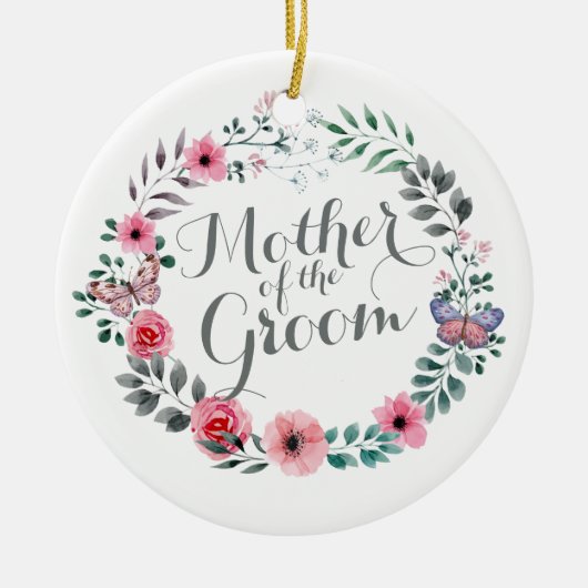 Moeder van de Groom Elegant Floral Wedding Ormenas Keramisch Ornament (Voorkant)