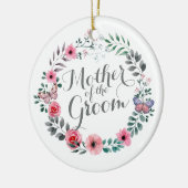Moeder van de Groom Elegant Floral Wedding Ormenas Keramisch Ornament (Links)