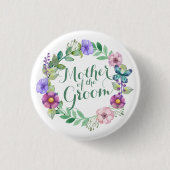 Moeder van de Groom Elegant Floral Weddng Button (Voorkant)