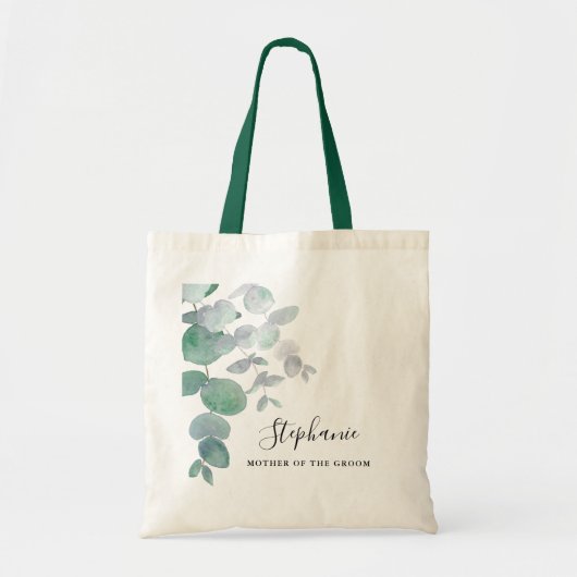 Moeder van de Groom Eucalyptus Greenery Custom Tote Bag (Voorkant)