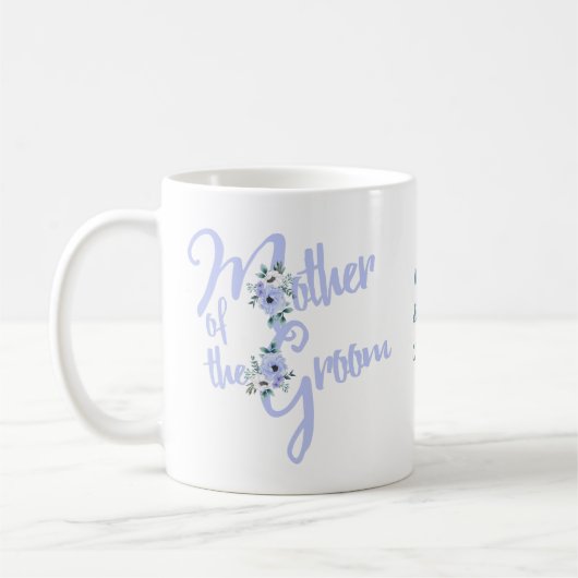 Moeder van de Groom Floral Letter Wedding Party Koffiemok (Links)