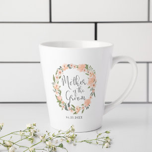 Moeder van de Groom Floral Waterverf met foto Latte Mok